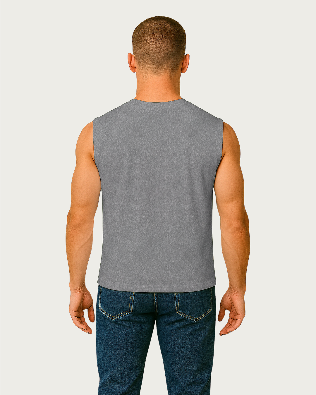 Bencut Men&amp;#39;s Relaxed Sleeveless Tank Tee : Charcoal Melange Plain