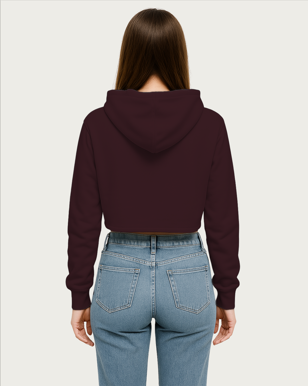 Women&amp;#39;s Maroon Cropped Hoodies