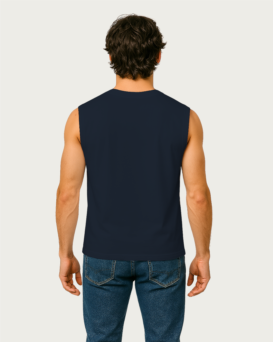 Bencut Men&amp;#39;s Relaxed Sleeveless Tank Tee : Navy Blue Plain