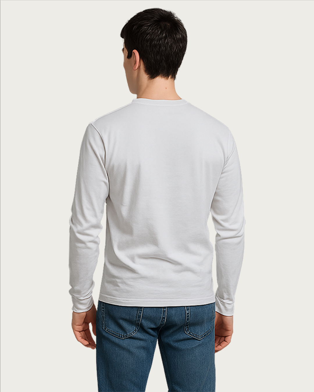 Bencut Men&amp;#39;s White Full Sleeve T-shirt