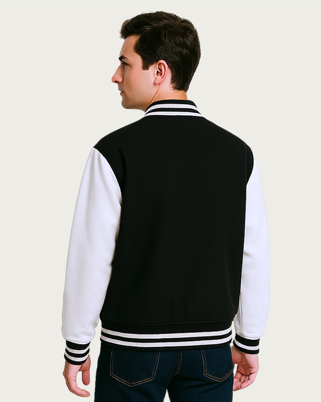 Bencut Men&amp;#39;s A Varsity Jacket Black Color