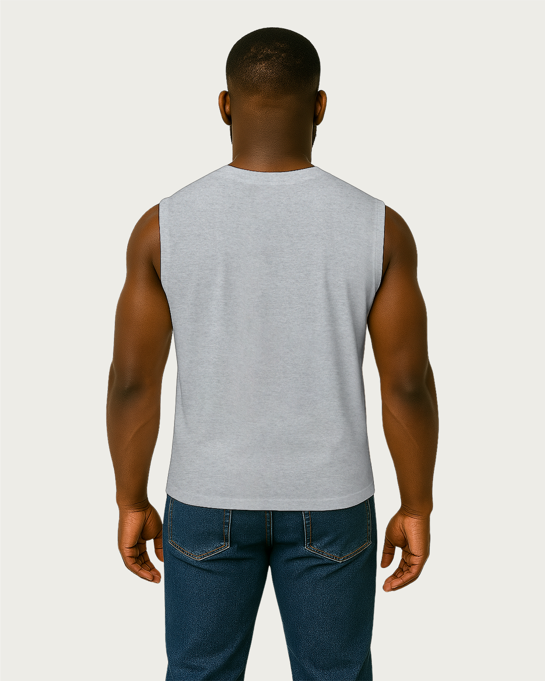 Bencut Men&amp;#39;s Relaxed Sleeveless Tank Tee : Grey Melange Plain