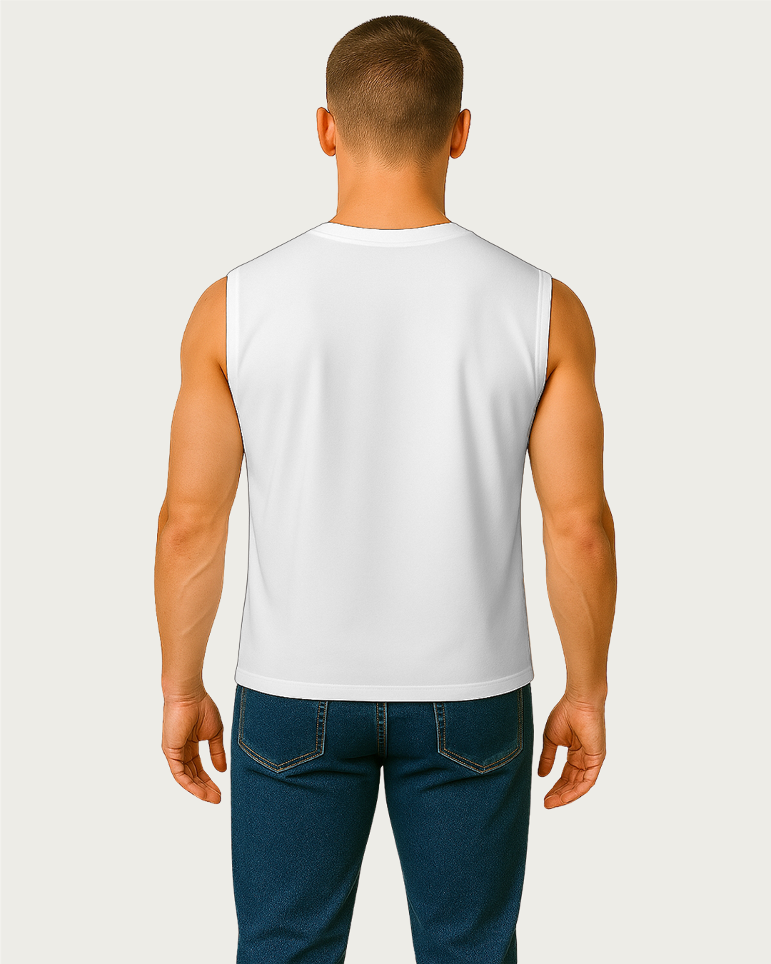 Bencut Men&amp;#39;s Relaxed Sleeveless Tank Tee : White Plain