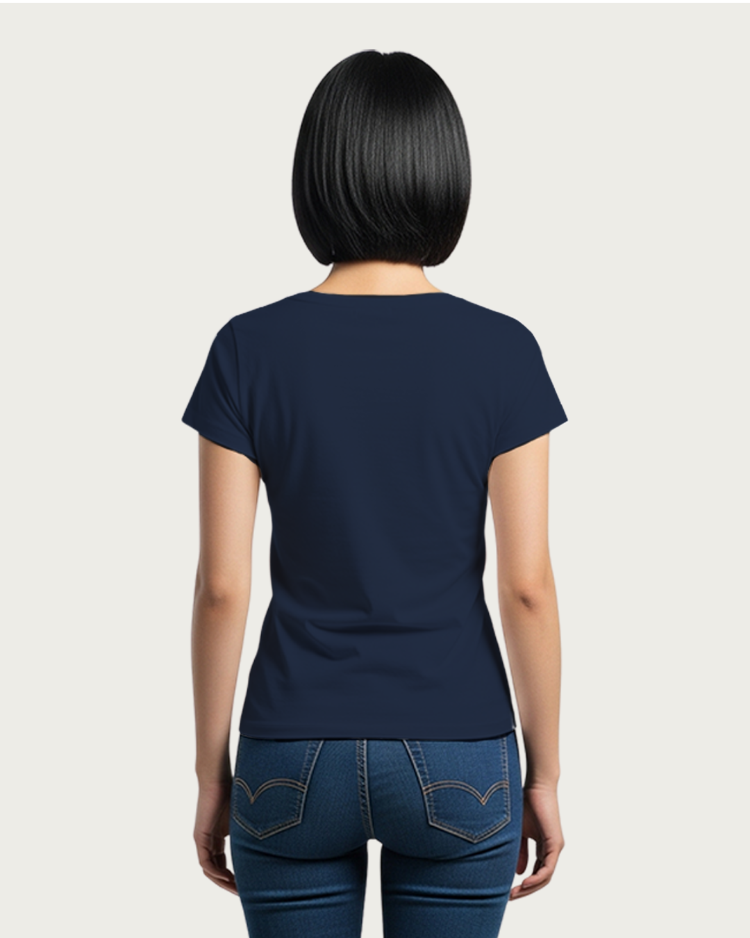 Navy Blue Solid Classic Standard T-Shirt