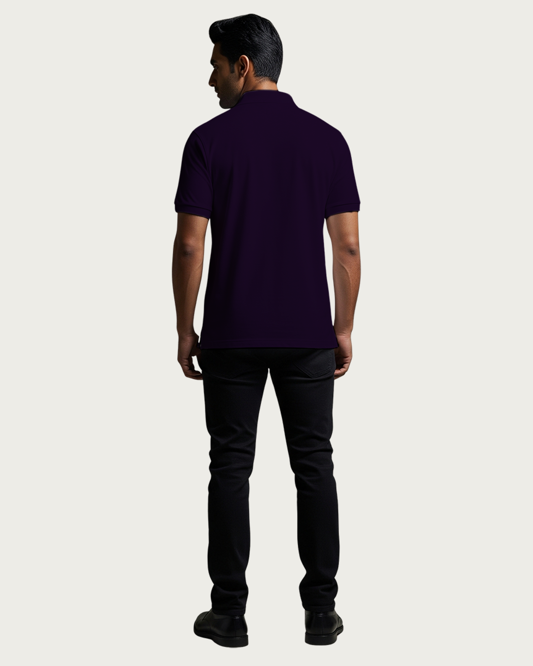 Bencut Men&amp;#39;s Purple Solid Polo Neck T-shirt