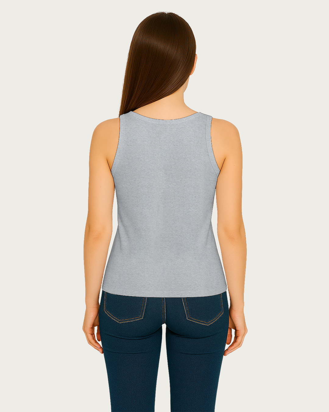 Women&amp;#39;s Tank Top – Premium Cotton, Regular Fit Grey Melange