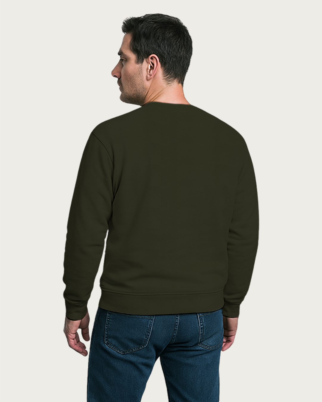 Men&amp;#39;s Olive Green Regular Sweatshirt