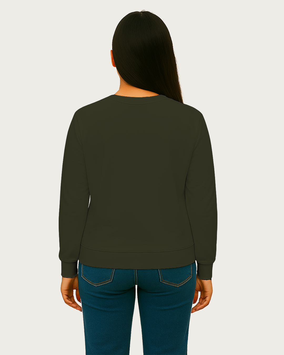 Women&amp;#39;s Olive Green Regular Sweatshirt