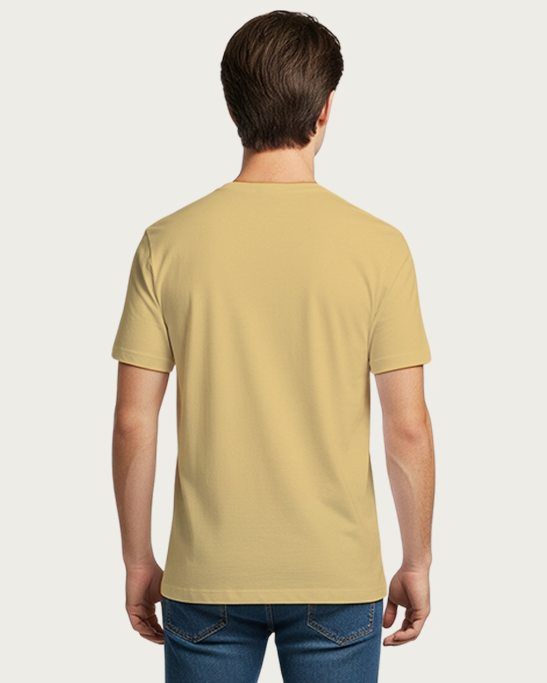 Beige Plain Classic Standard T-Shirt