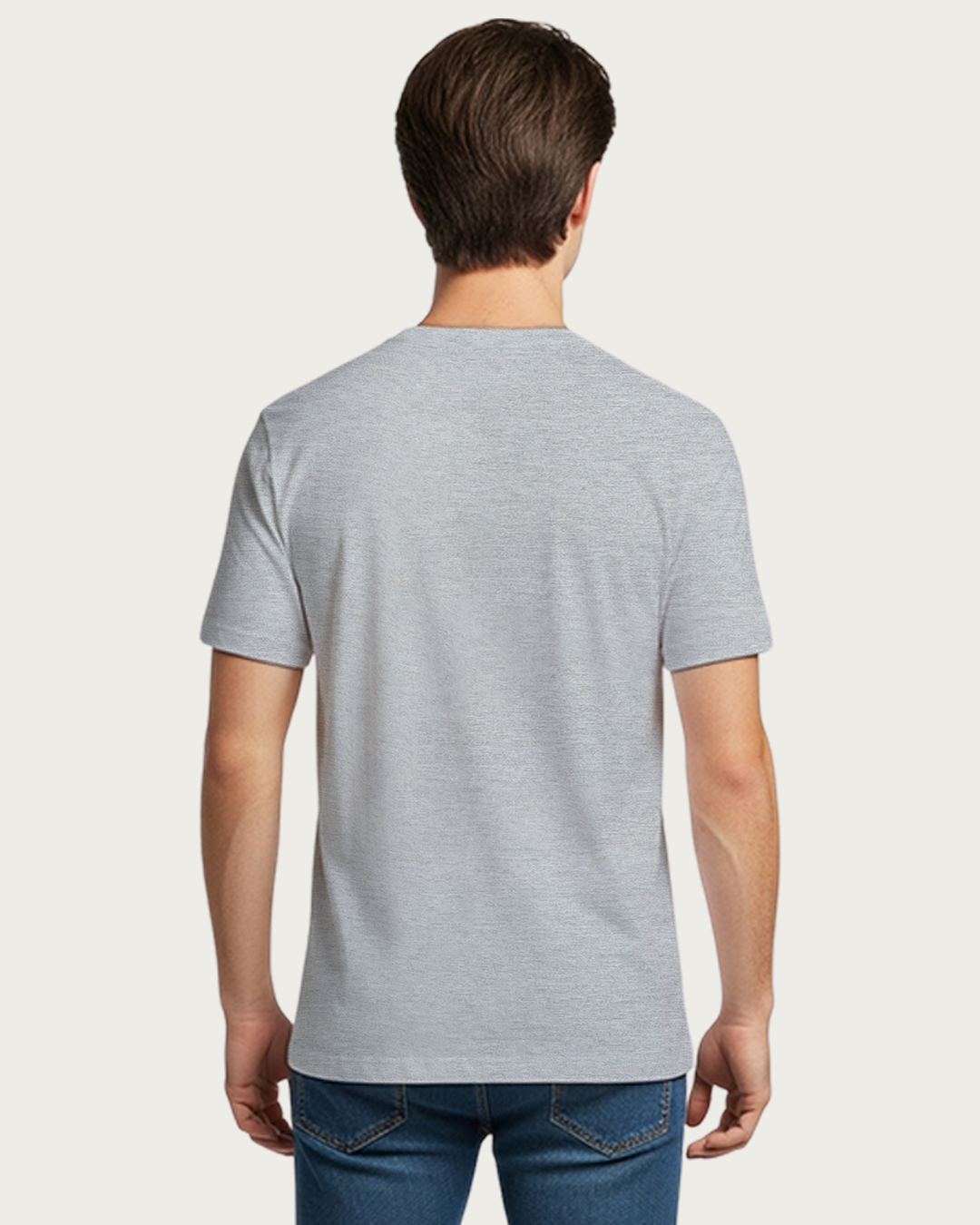 Grey Melange Plain Classic Standard T-Shirt