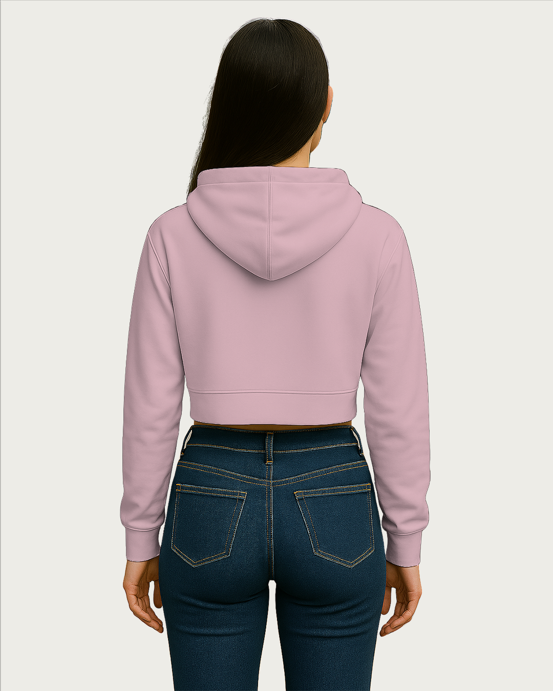 Women&amp;#39;s Light Baby Pink Cropped Hoodies