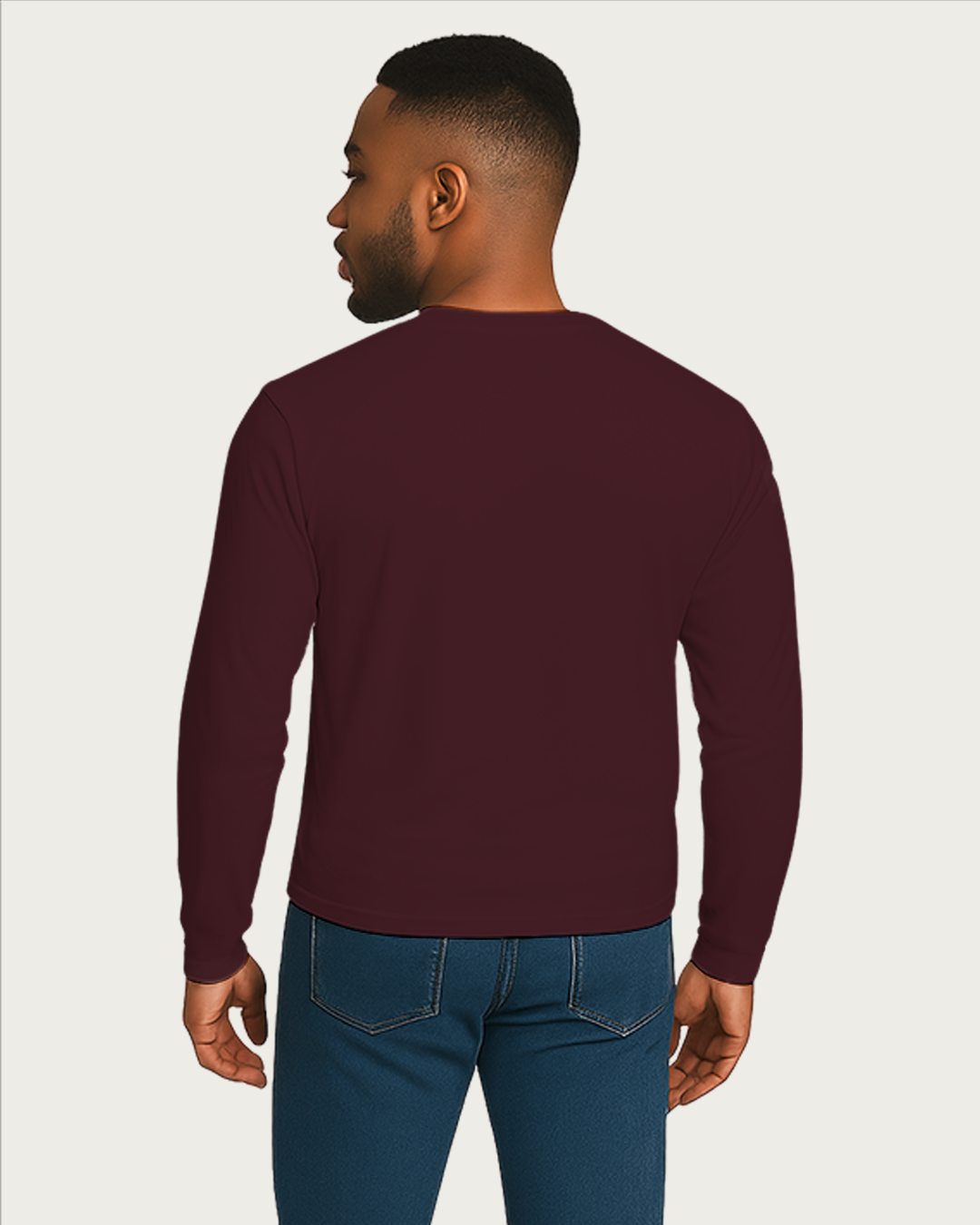 Bencut Men&amp;#39;s Maroon Full Sleeve T-shirt