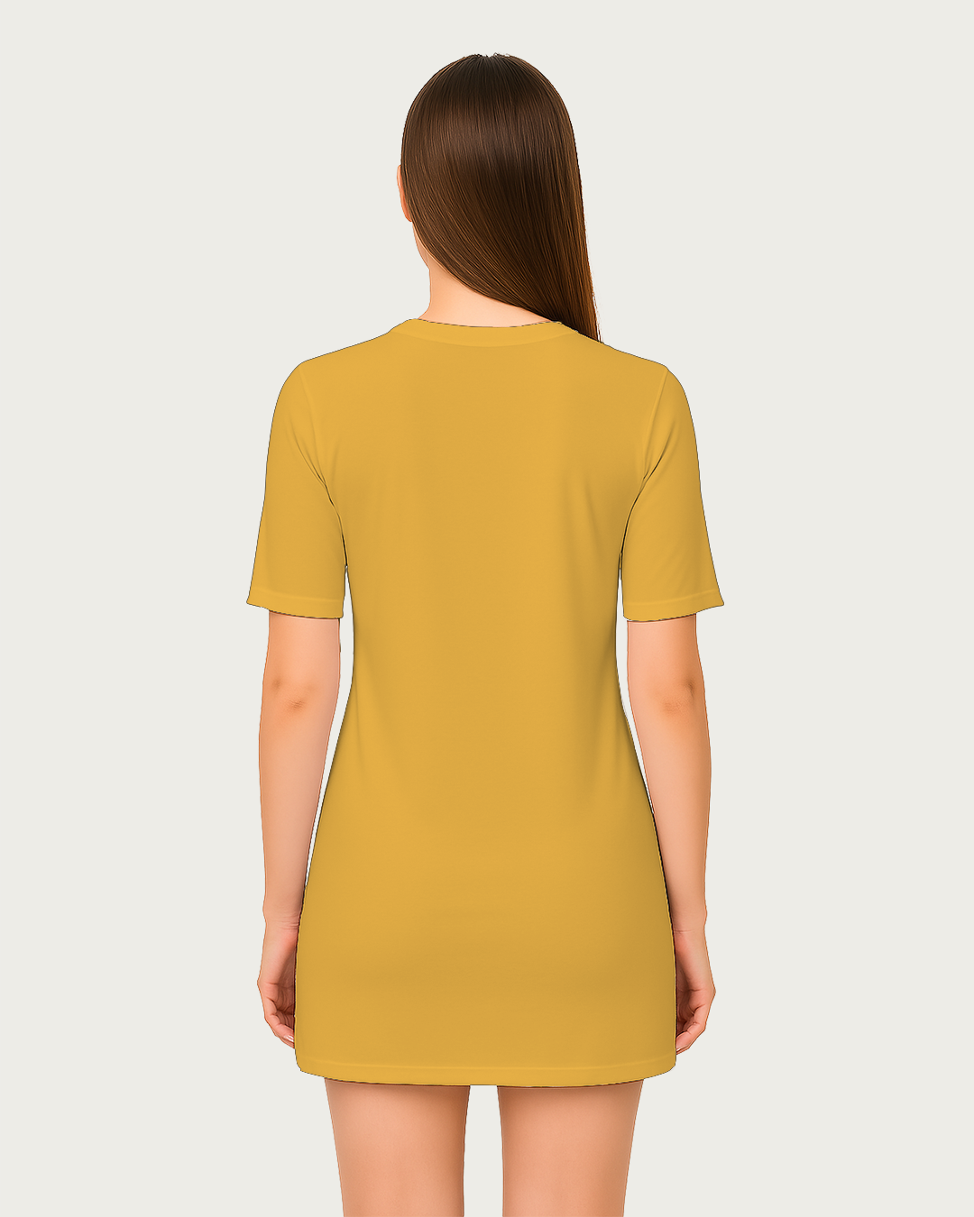 Bencut Women&amp;#39;s Long T-Shirt Dress – Relaxed Fit Golden Yellow