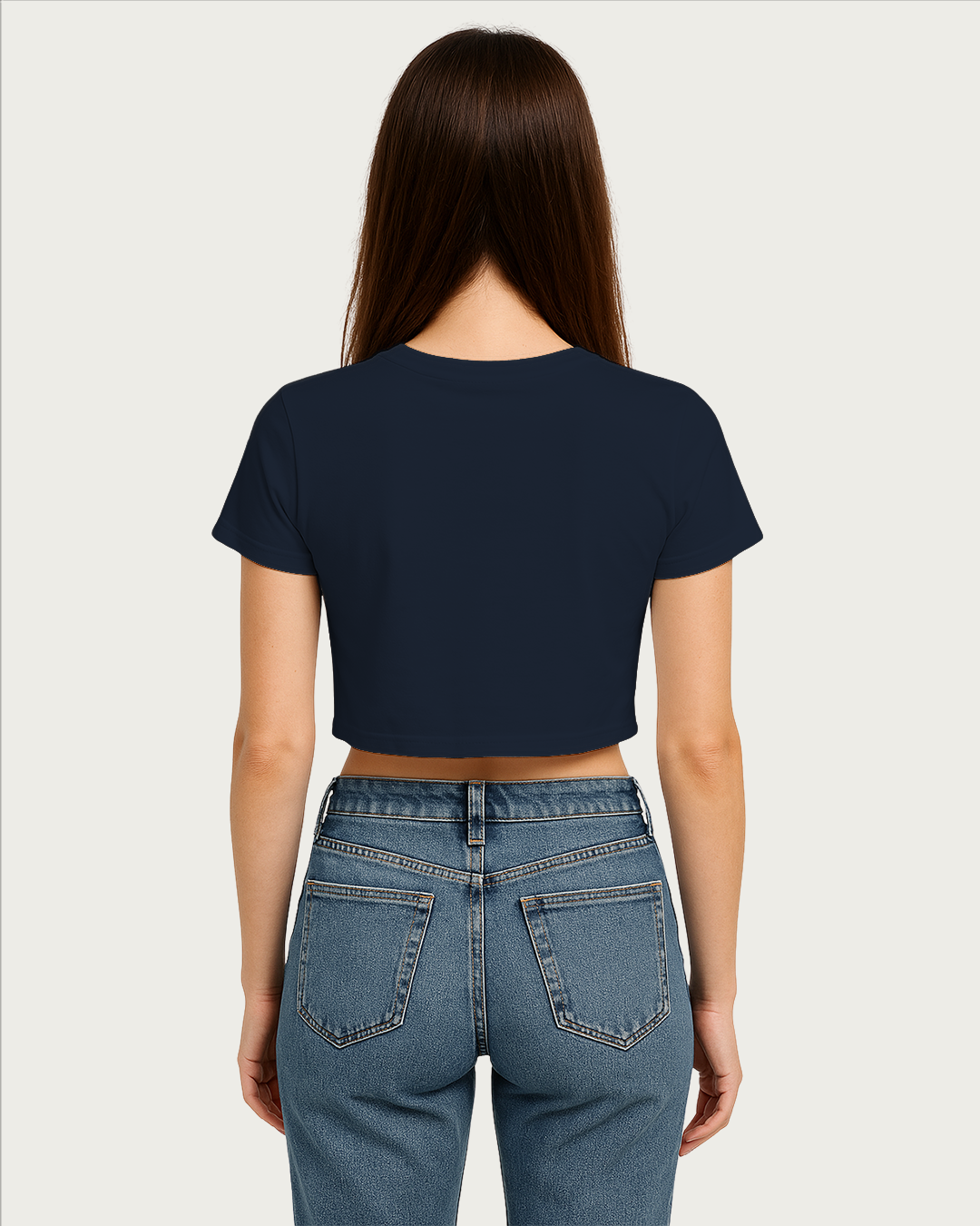 Bencut Women&amp;#39;s Blank Crop Top Navy Blue