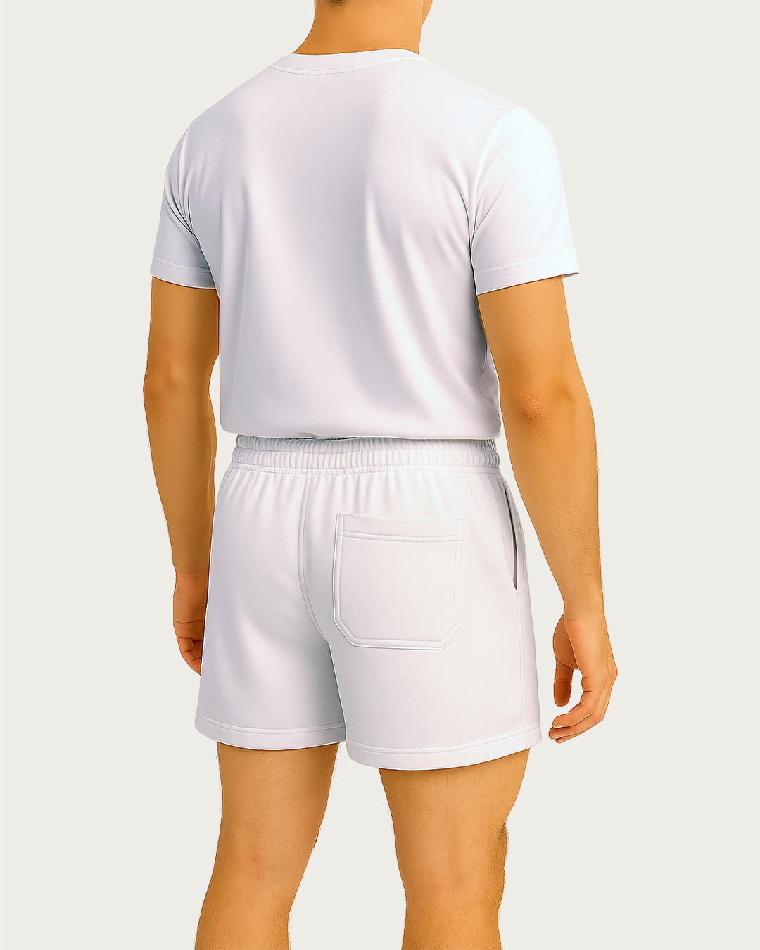 Bencut Men&amp;#39;s Regular Fit Terry Cotton Shorts White