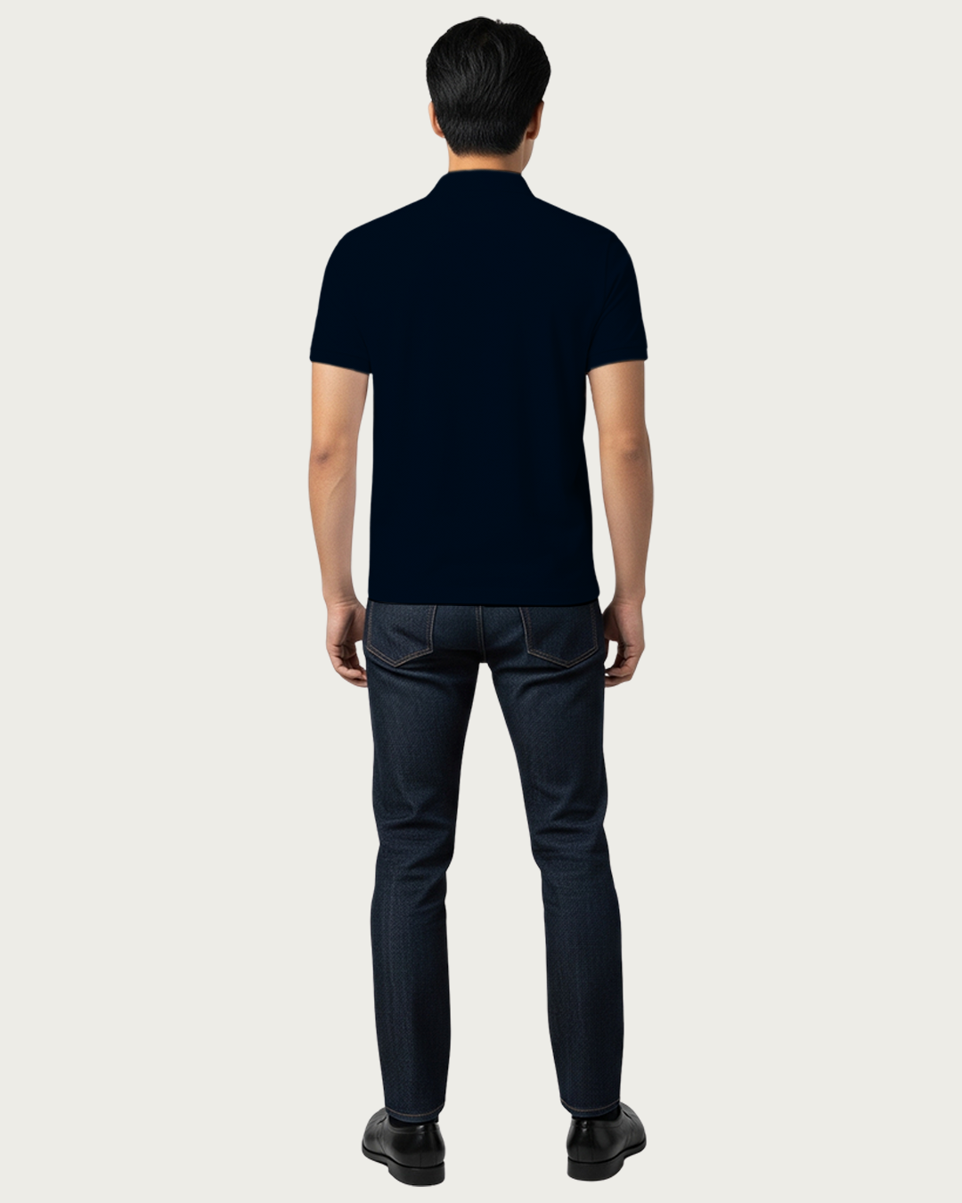 Bencut Men&amp;#39;s Navy Blue Solid Polo Neck T-shirt