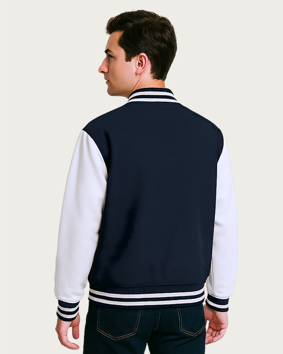Bencut Men&amp;#39;s A Varsity Jacket Navy Blue Color