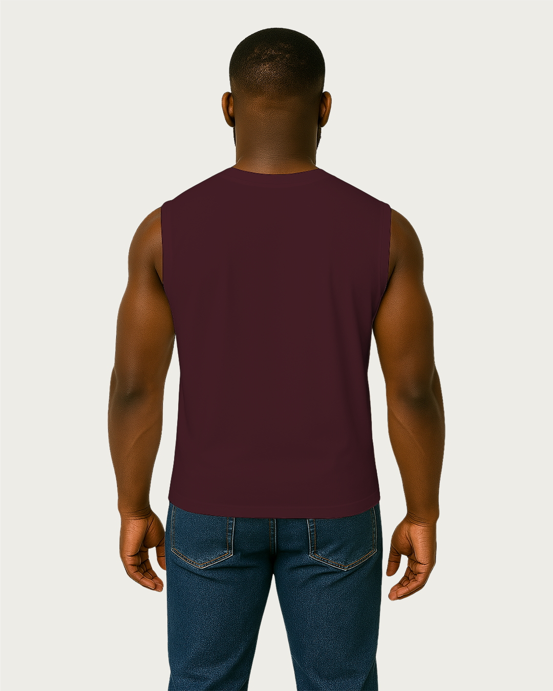 Bencut Men&amp;#39;s Relaxed Sleeveless Tank Tee : Maroon Plain