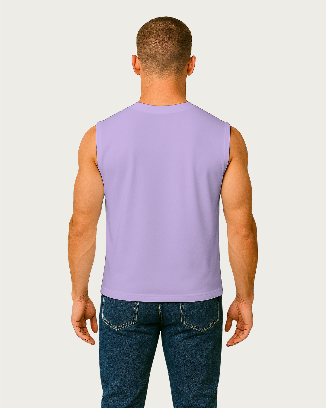Bencut Men&amp;#39;s Relaxed Sleeveless Tank Tee : Lavender Plain