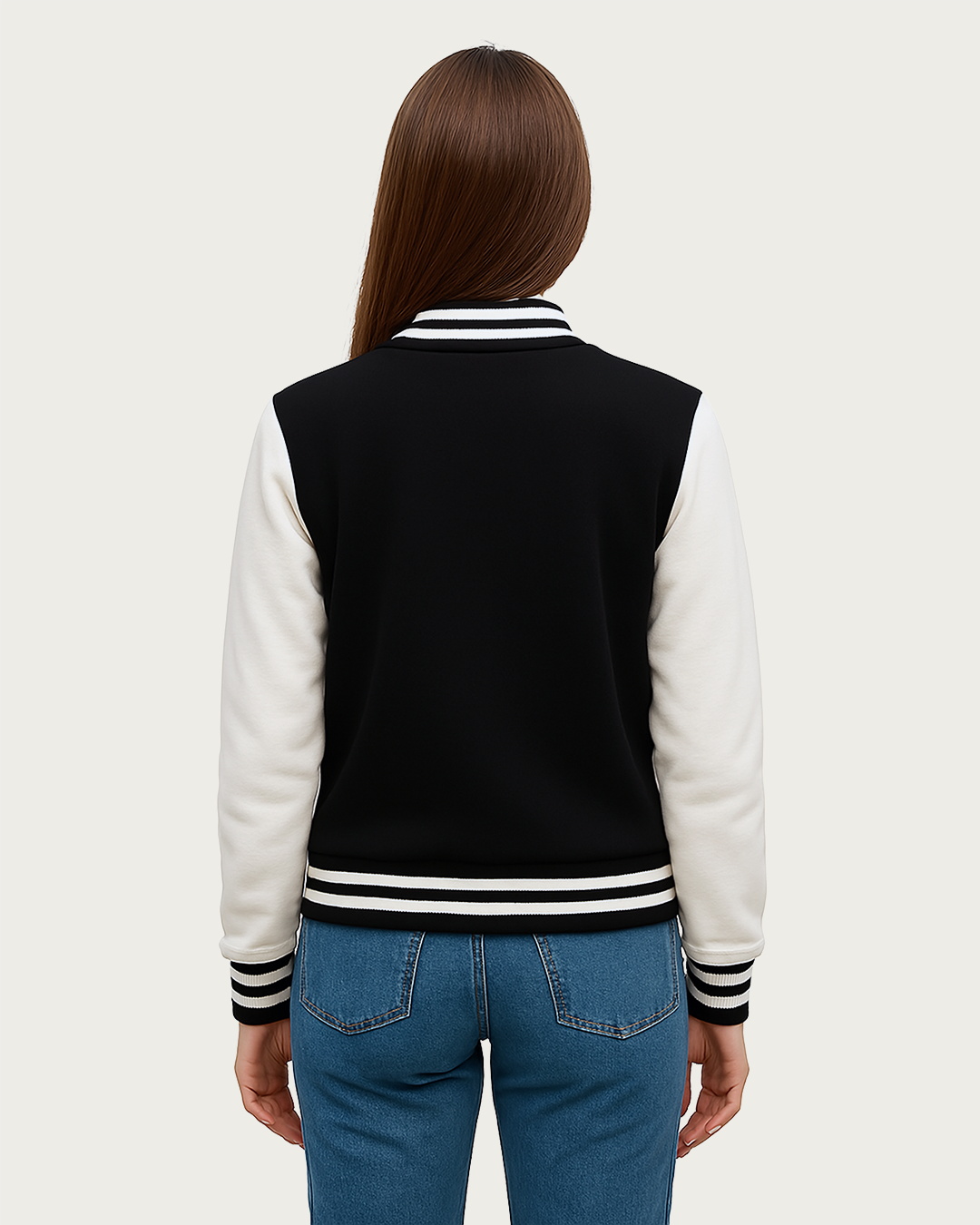 Bencut Women&amp;#39;s B Varsity Jacket Black Colour