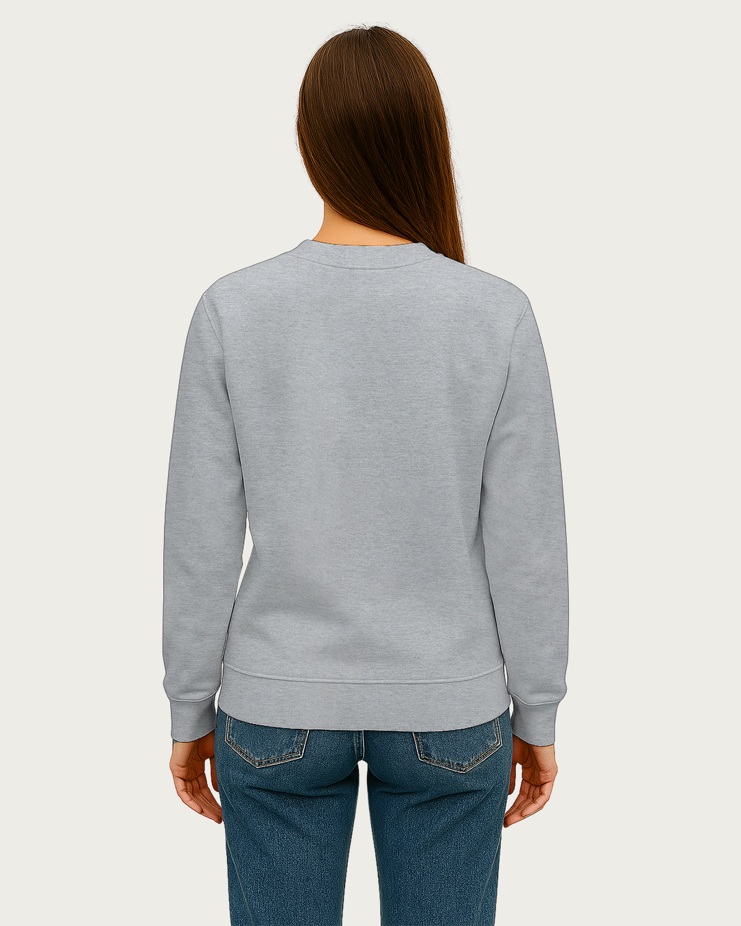 Women&amp;#39;s Grey Melange Regular Sweatshirt