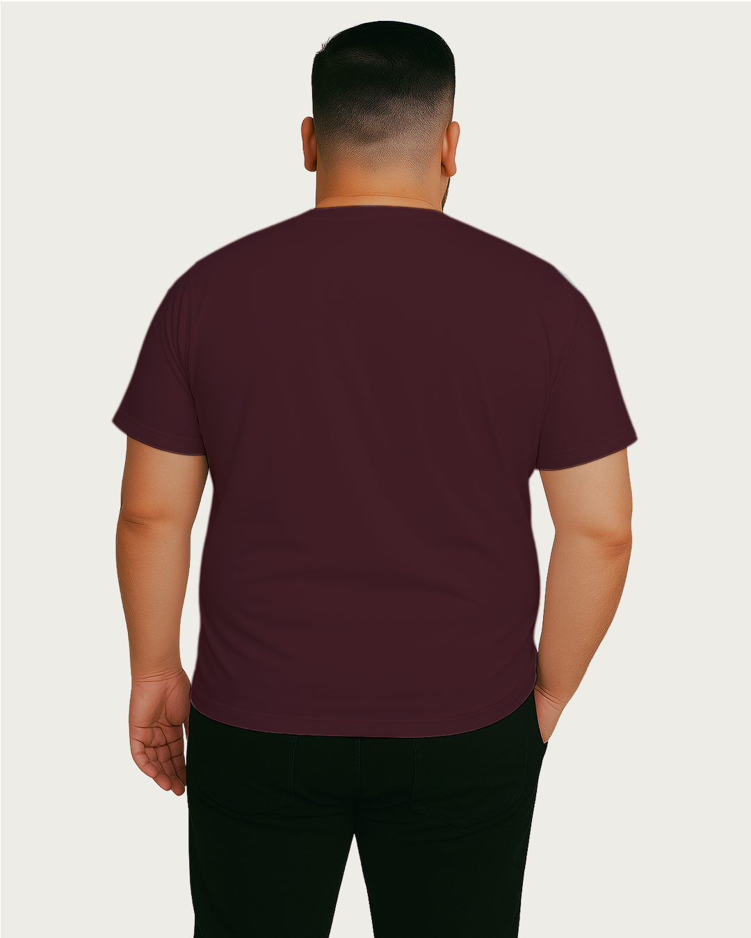 Maroon Plain Classic Standard T-Shirt Plus Size