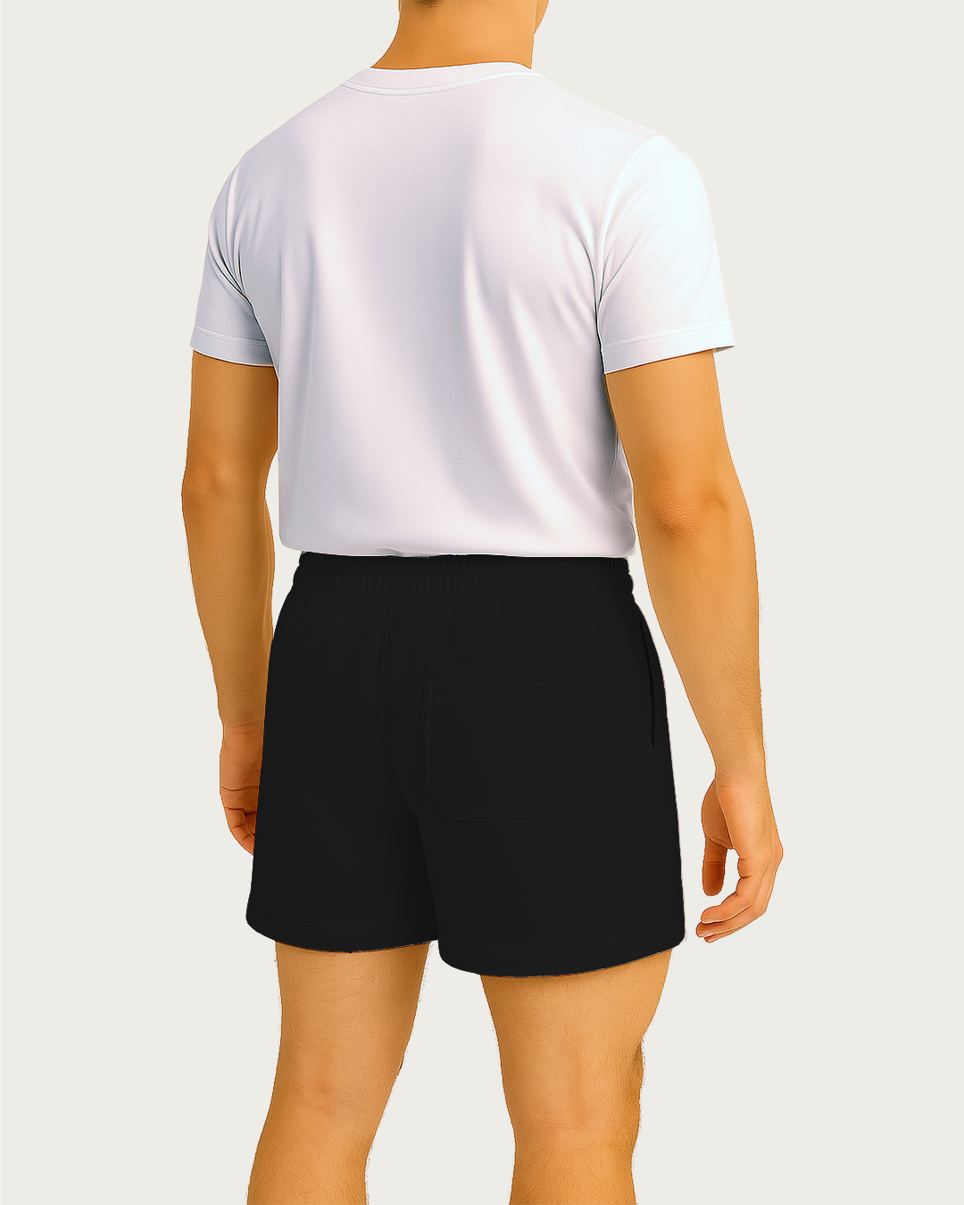 Bencut Men&amp;#39;s Regular Fit Terry Cotton Shorts Black