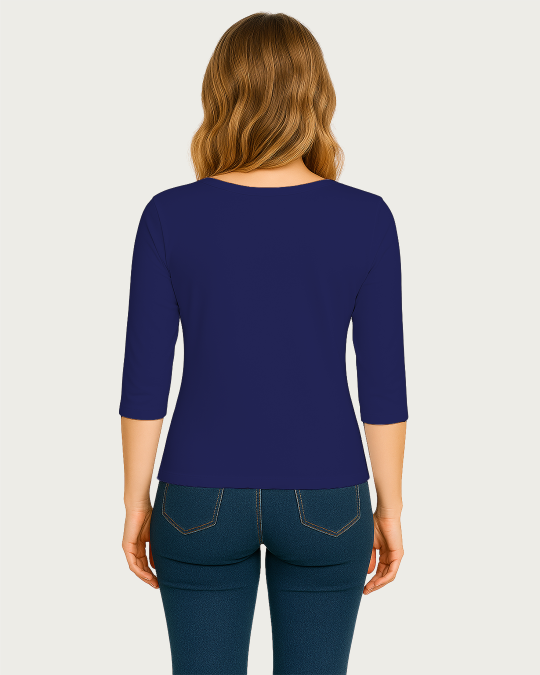 Women&amp;#39;s 3/4 Sleeve T-Shirt  Soft Cotton, Regular Fit Royal Blue