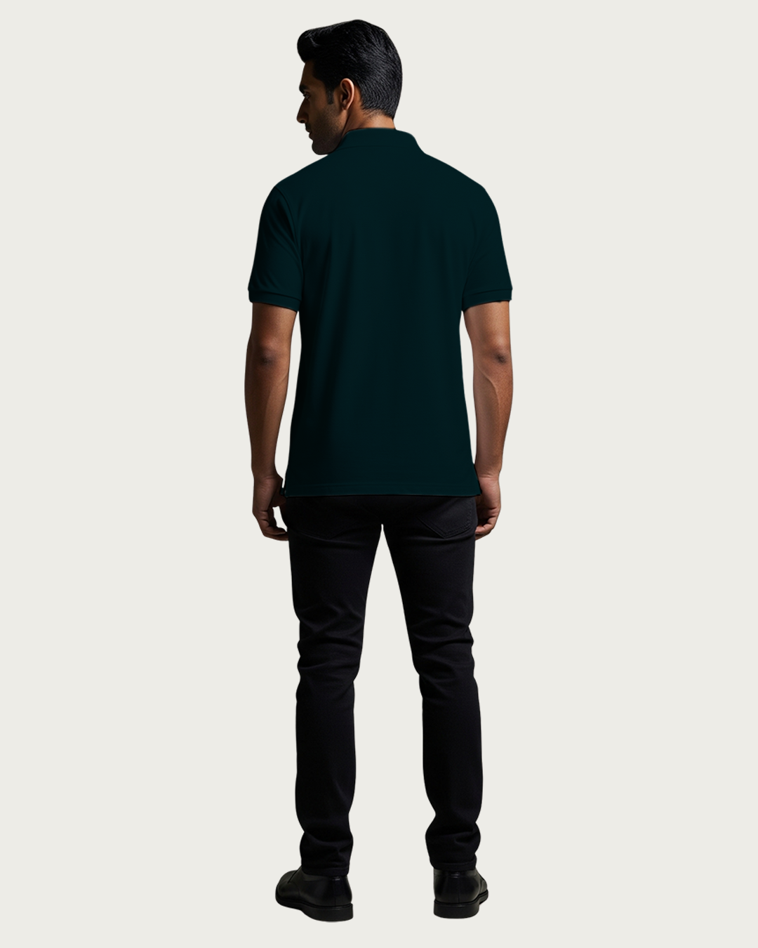 Bencut Men&amp;#39;s Petrol Blue Solid Polo Neck T-shirt