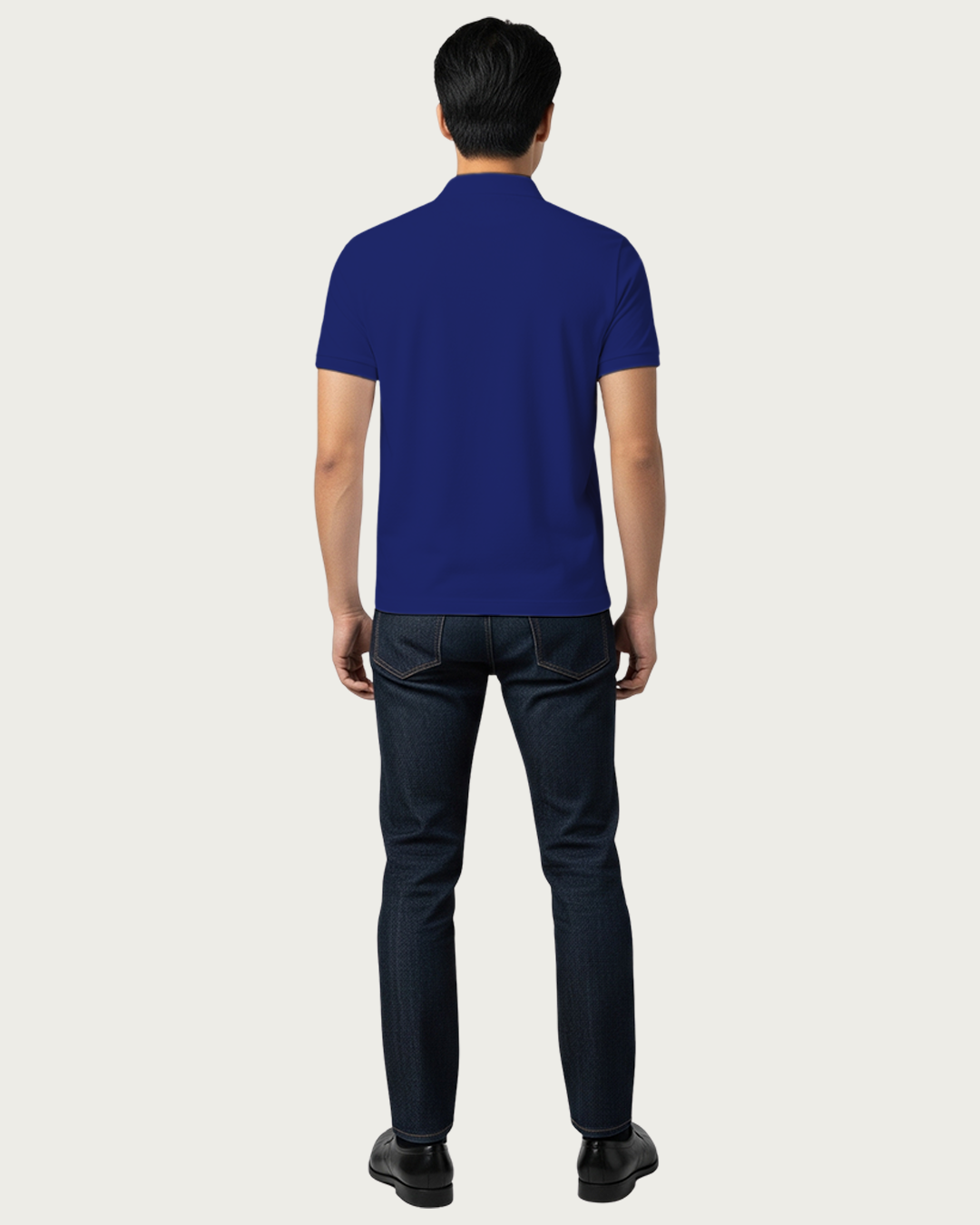 Bencut Men&amp;#39;s Royal Blue Solid Polo Neck T-shirt