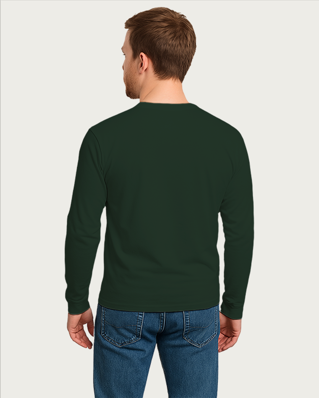 Bencut Men&amp;#39;s Bottle Green Full Sleeve T-shirt