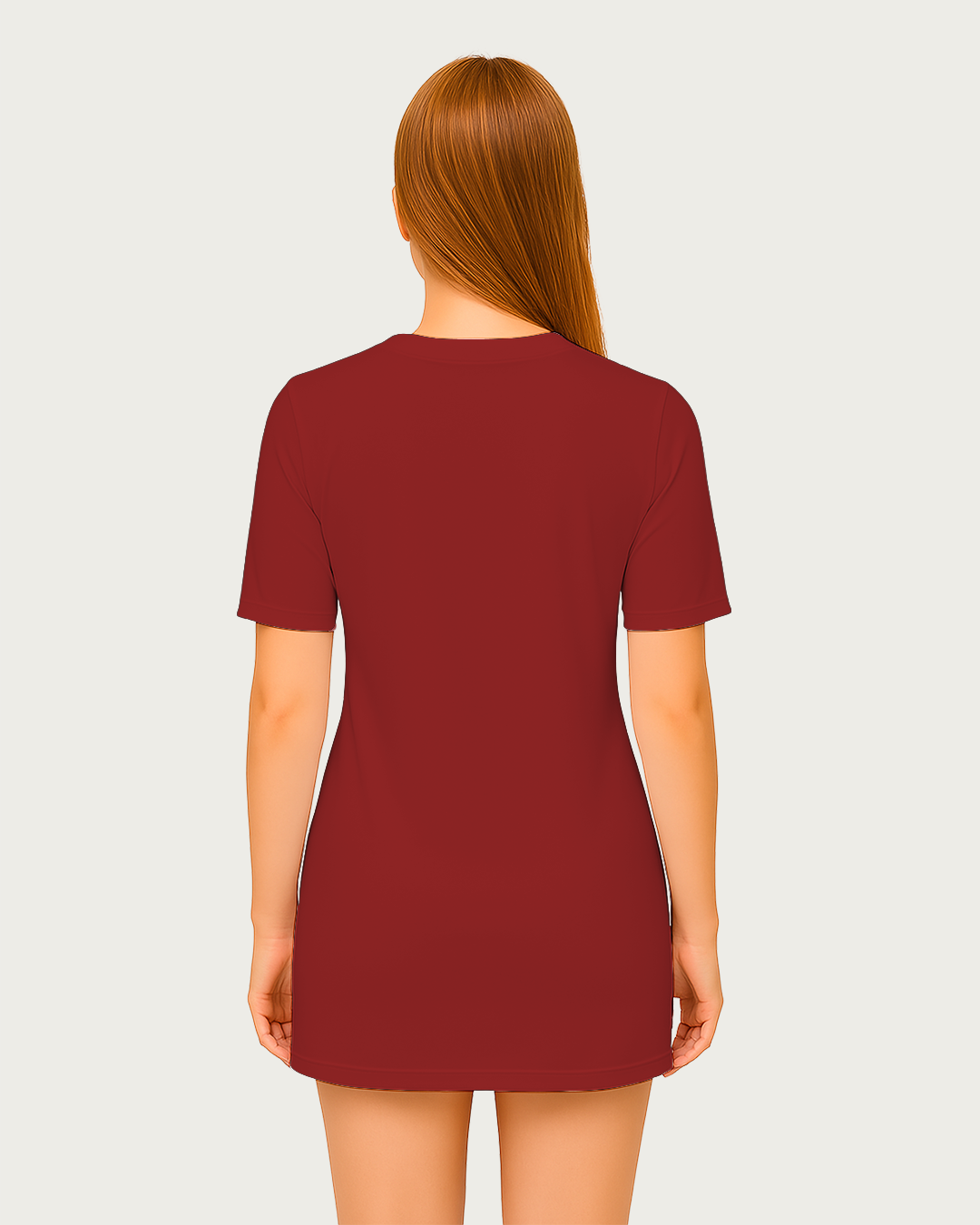 Bencut Women&amp;#39;s Long T-Shirt Dress – Relaxed Fit Red