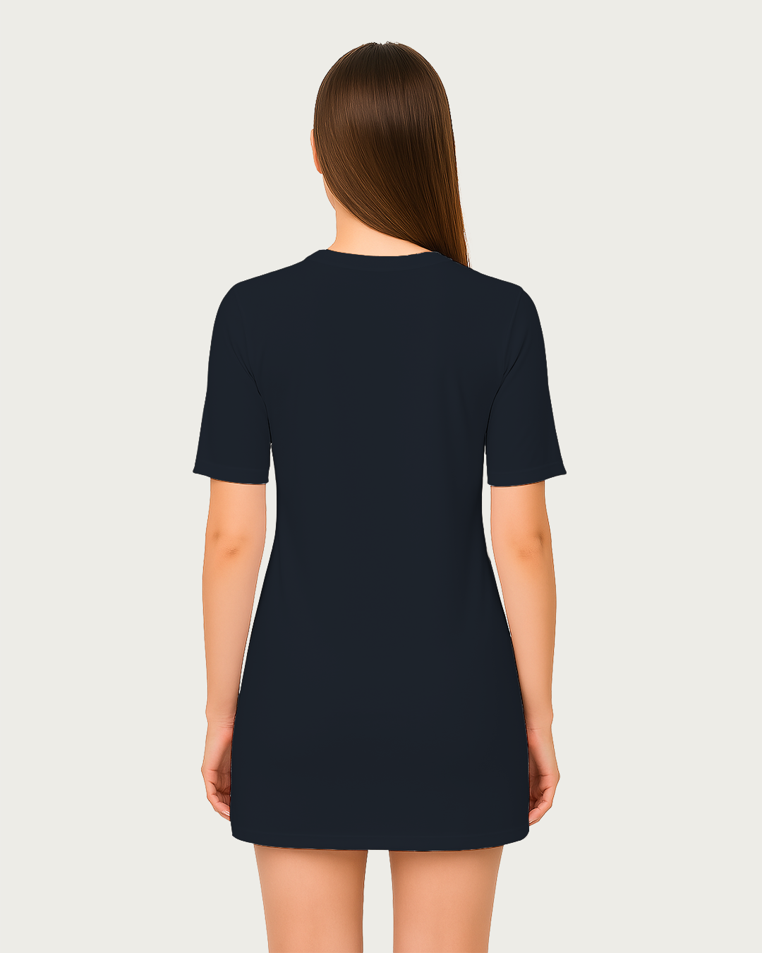 Bencut Women&amp;#39;s Long T-Shirt Dress – Relaxed Fit Navy Blue