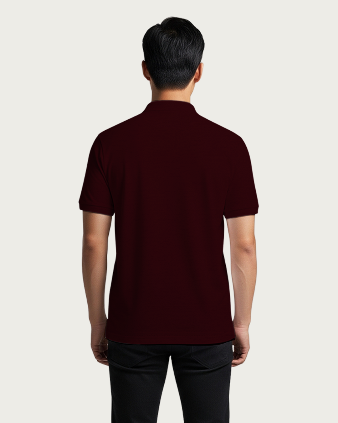 Bencut Men&amp;#39;s Maroon Solid Polo Neck T-shirt