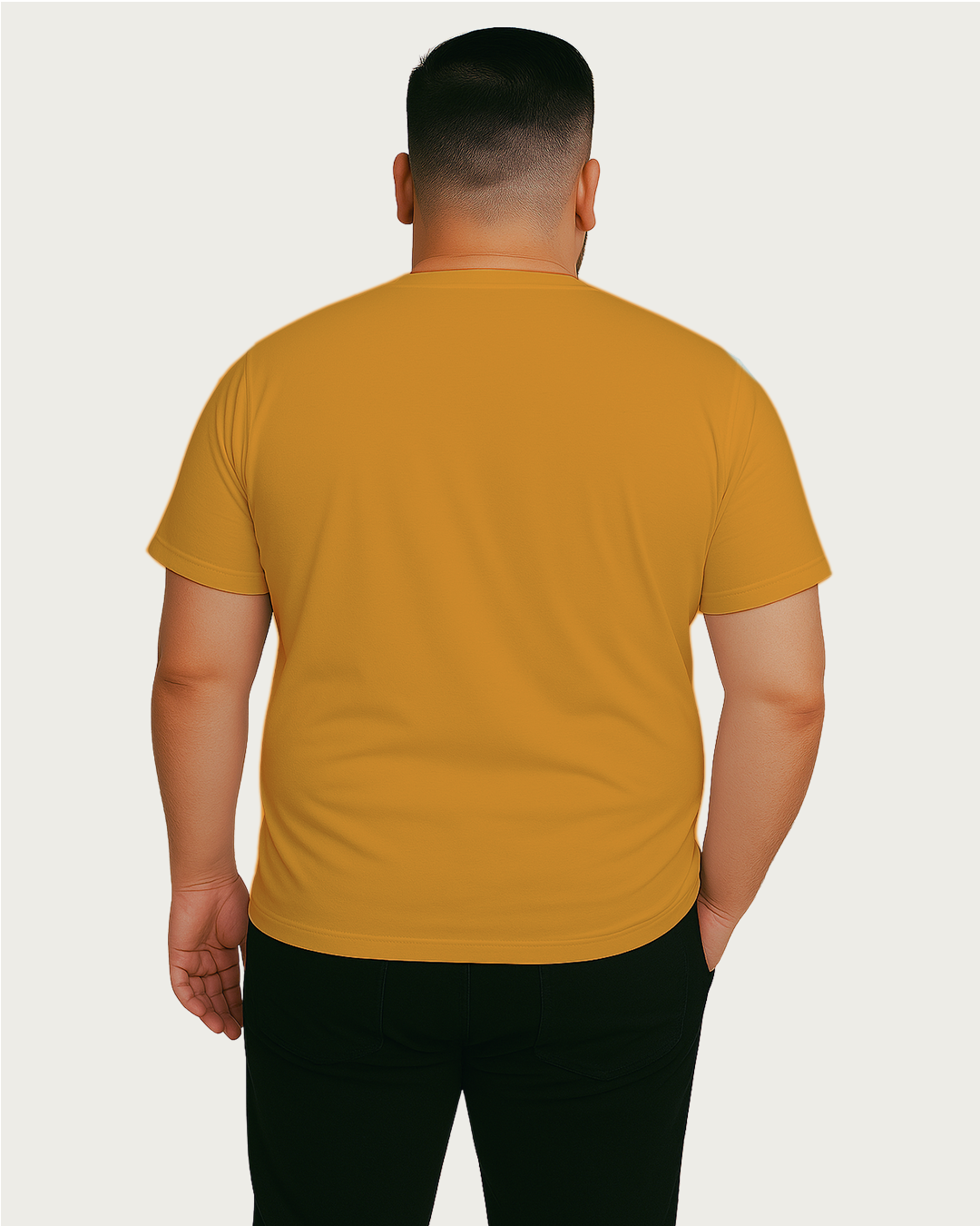 Golden Yellow Plain Classic Standard T-Shirt Plus Size
