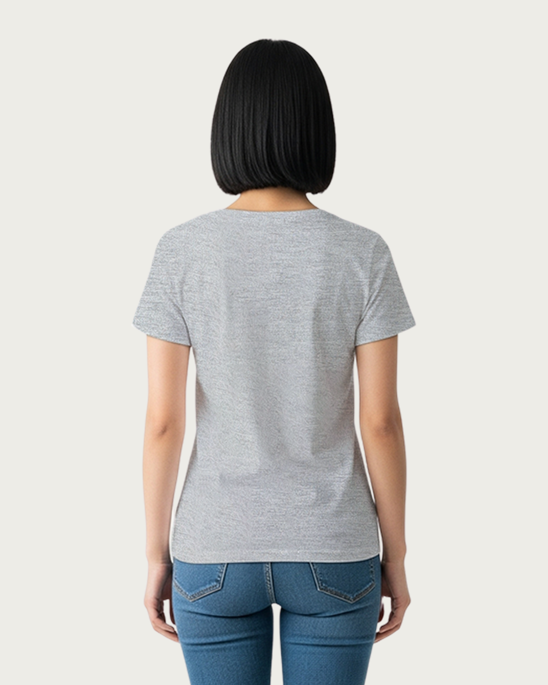 Grey Melange Solid Classic Standard T-Shirt