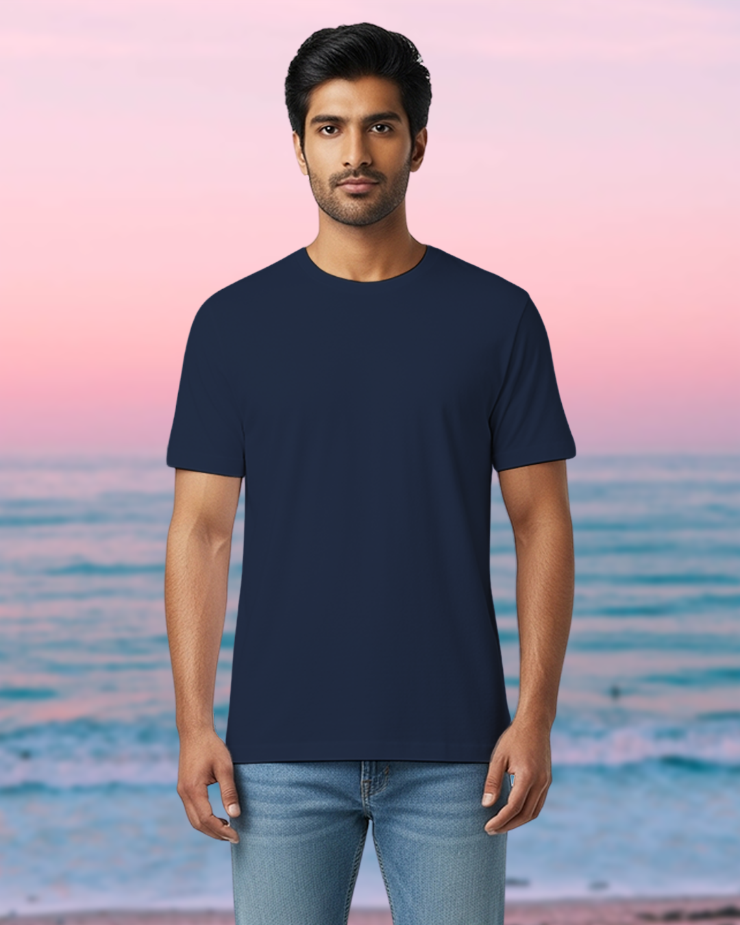 Navy Blue Plain Classic Standard T-Shirt
