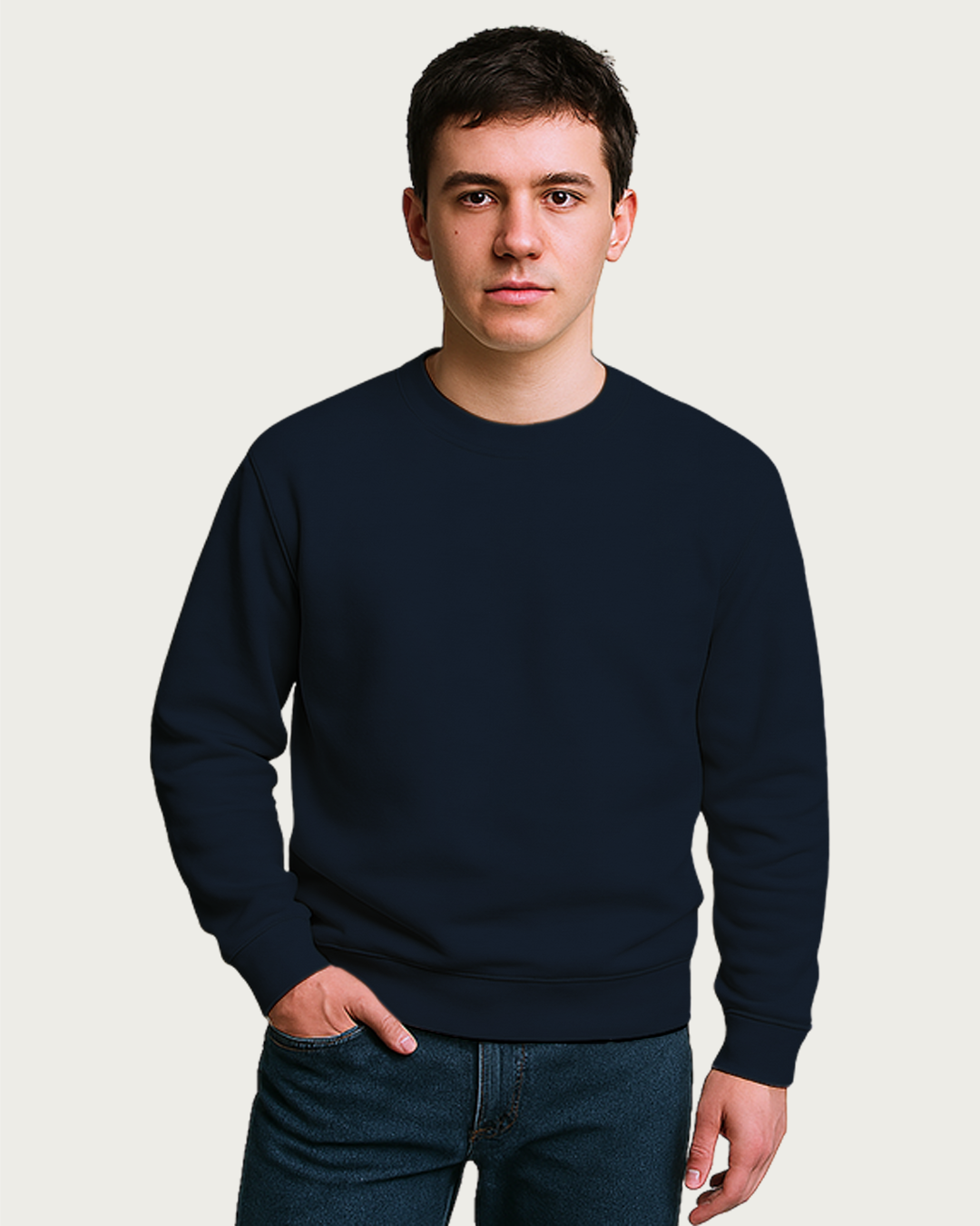 Men&amp;#39;s Navy Blue Regular Sweatshirt