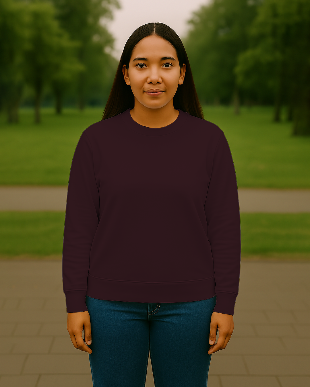 Women&amp;#39;s Maroon Regular Sweatshirt