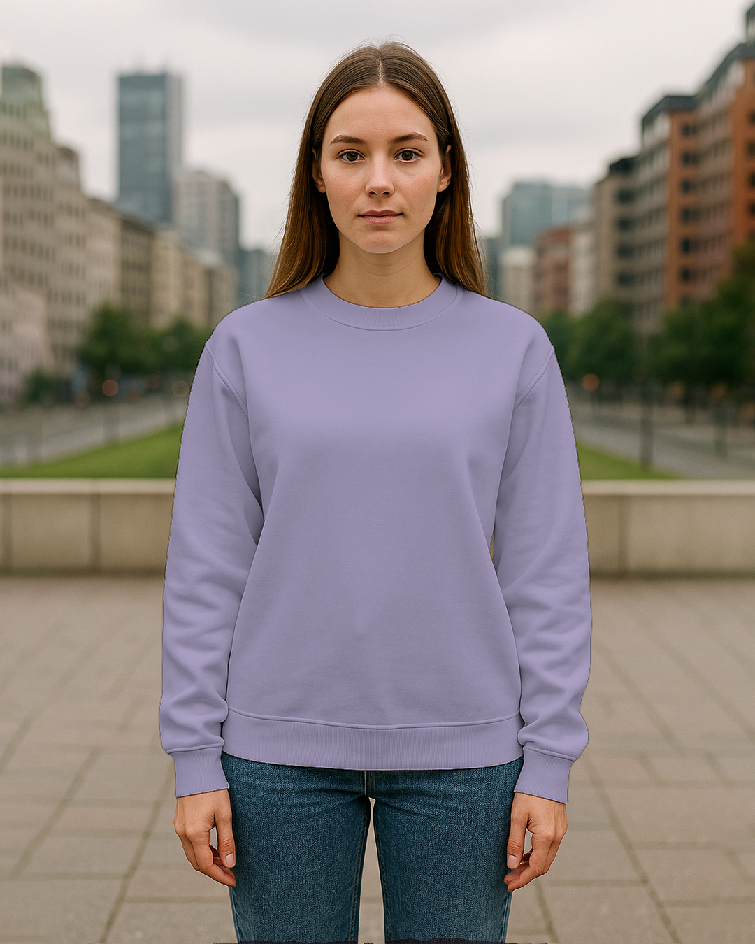 Women&amp;#39;s Lavender Regular Sweatshirt