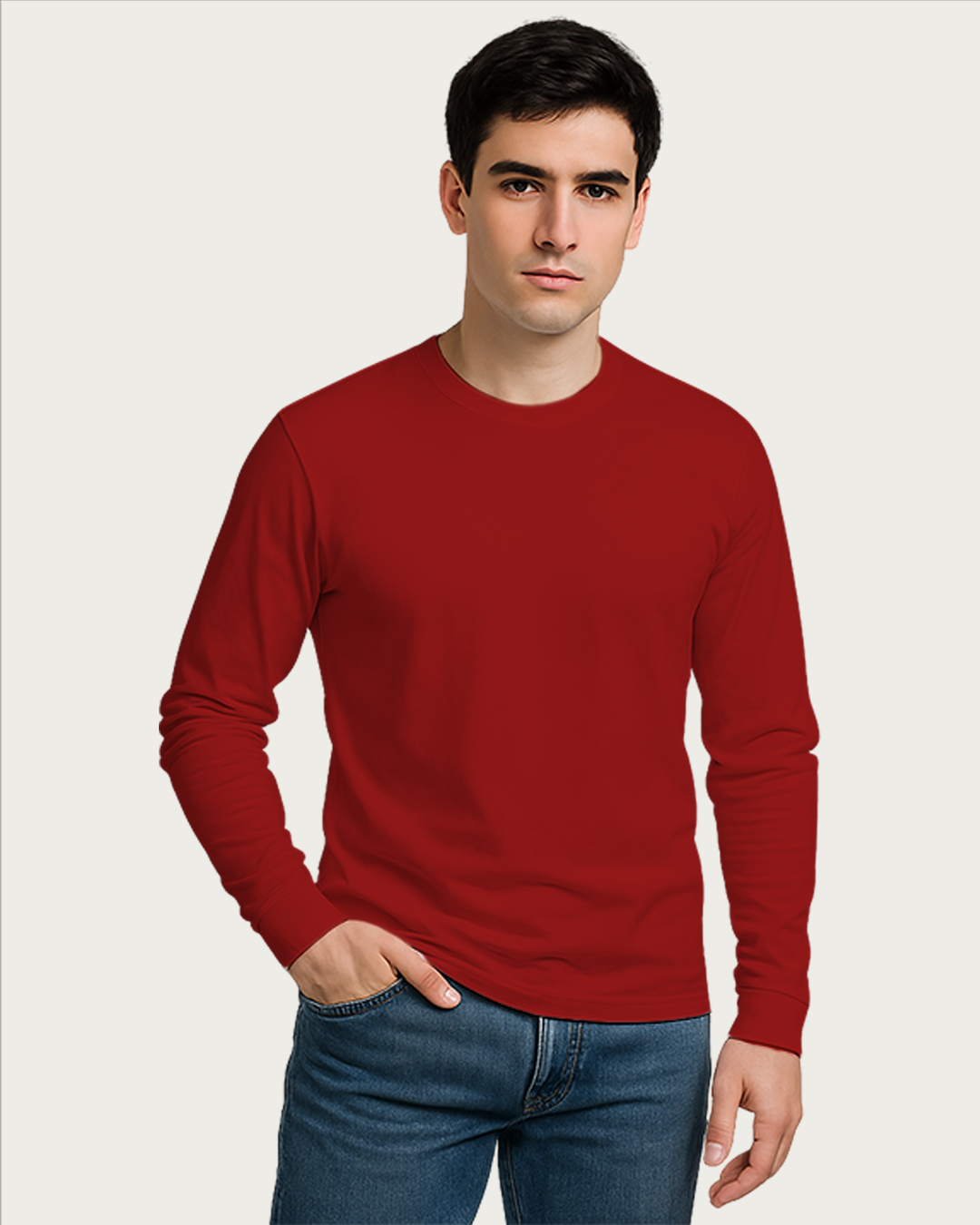 Bencut Men&amp;#39;s Red Full Sleeve T-shirt