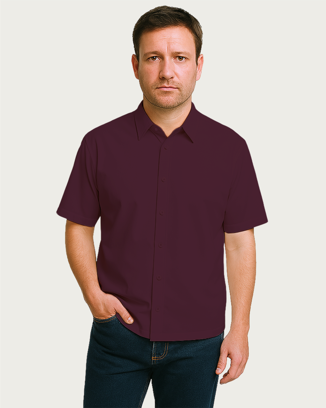 Men&amp;#39;s Maroon Oversized Shirt