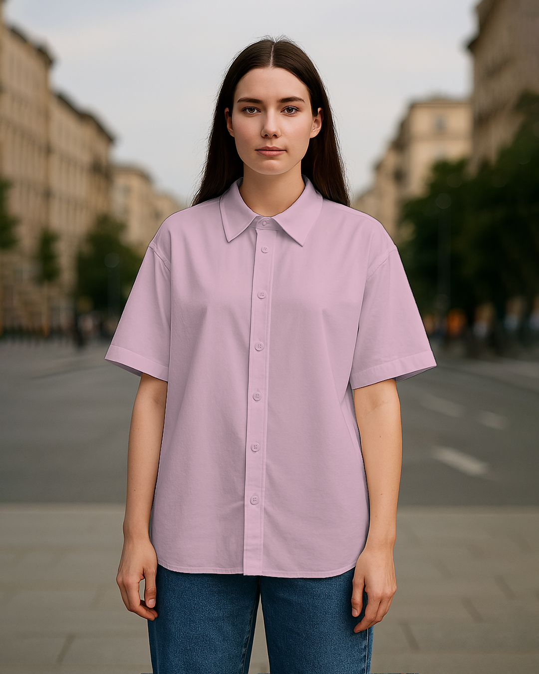 Women&amp;#39;s Light Baby Pink Oversized Shirt