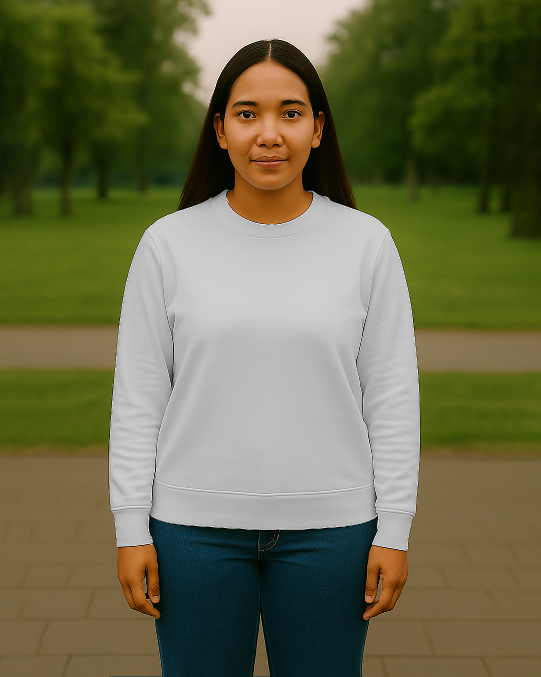 Women&amp;#39;s White Regular Sweatshirt