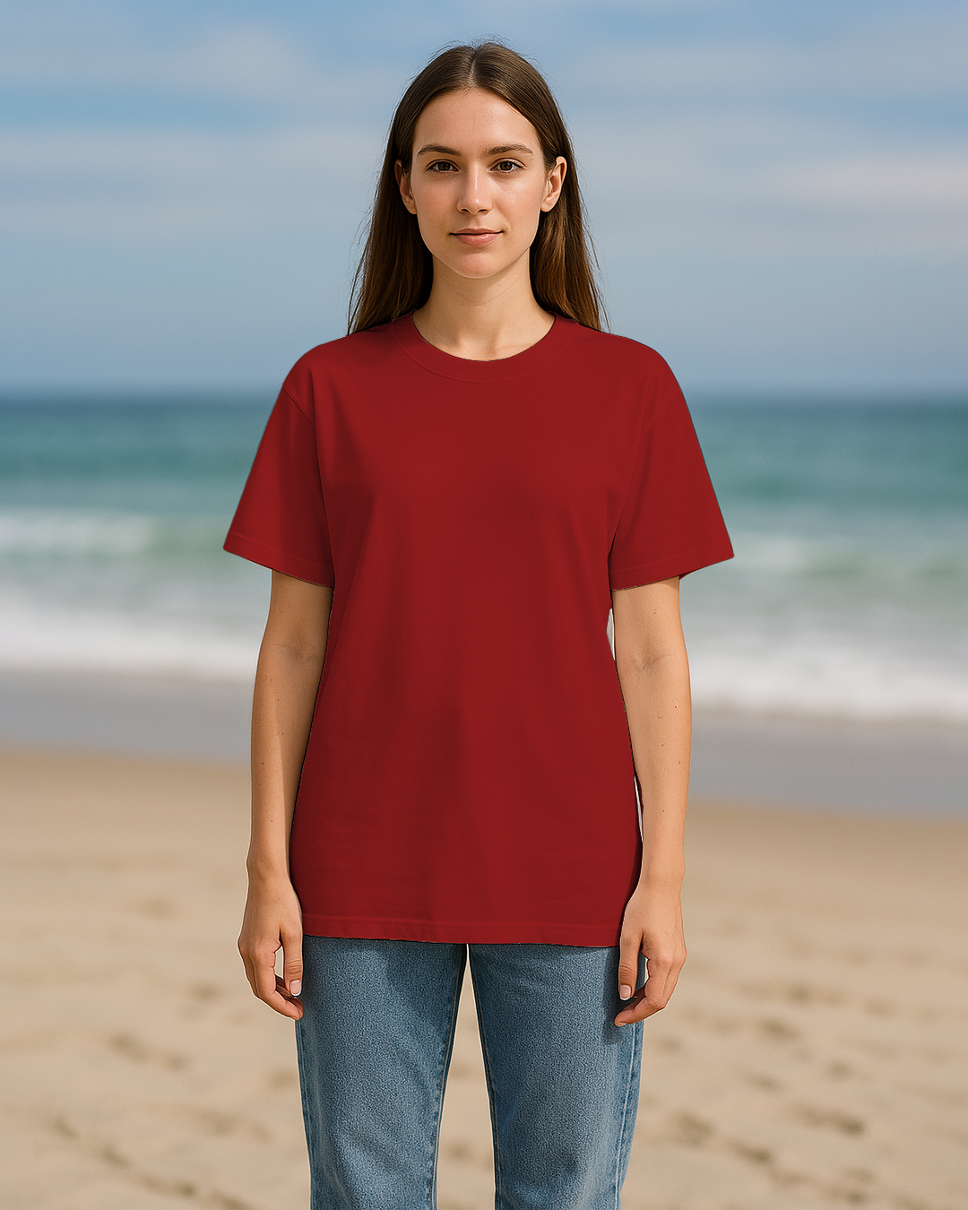Womens&amp;#39;s Red Oversized T-shirt