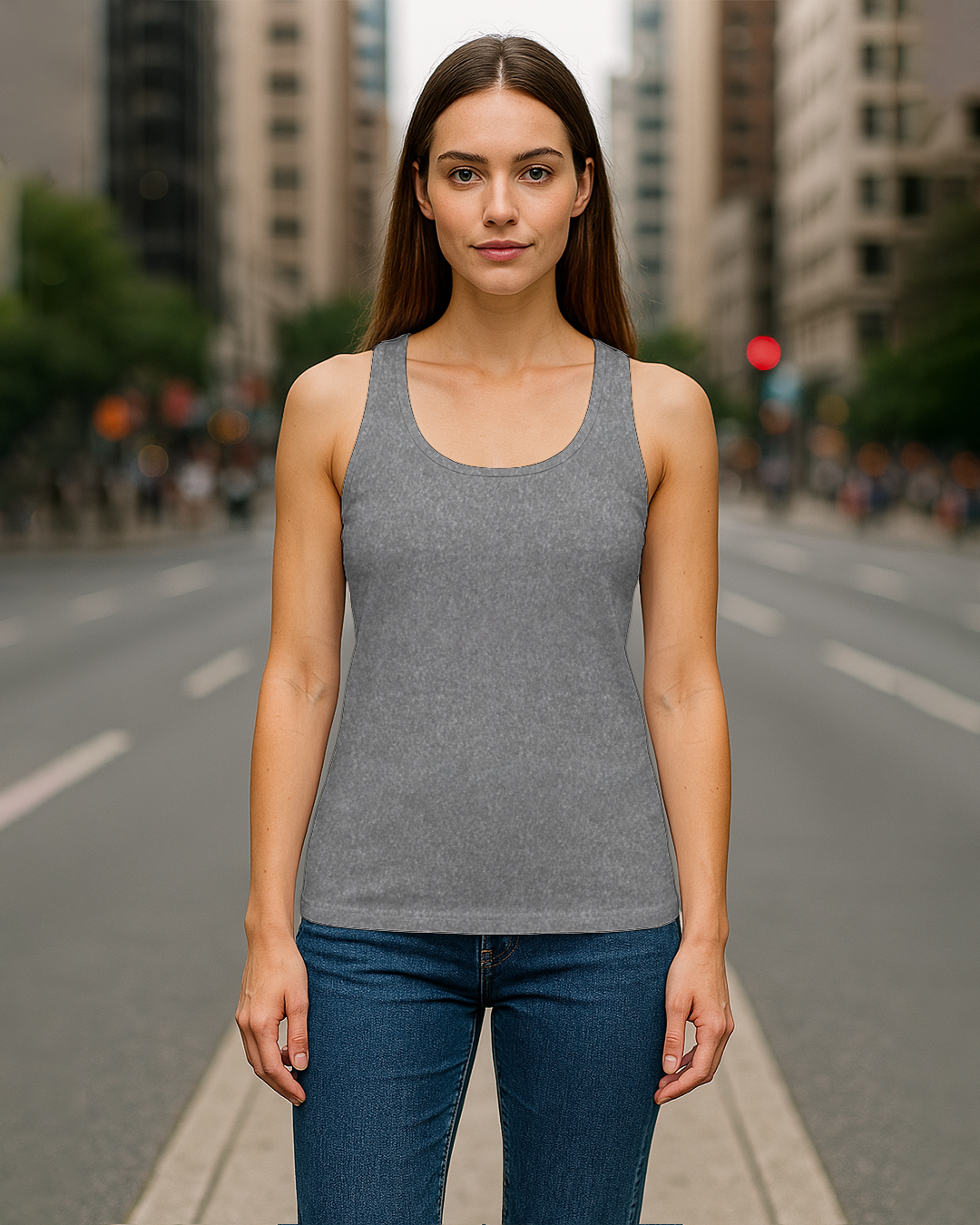 Women&amp;#39;s Tank Top – Premium Cotton, Regular Fit Charcoal Melange