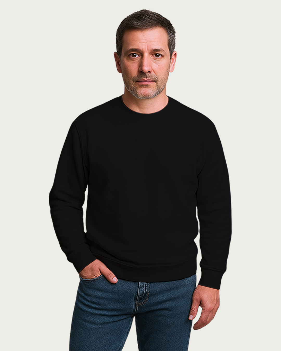 Men&amp;#39;s Black Regular Sweatshirt