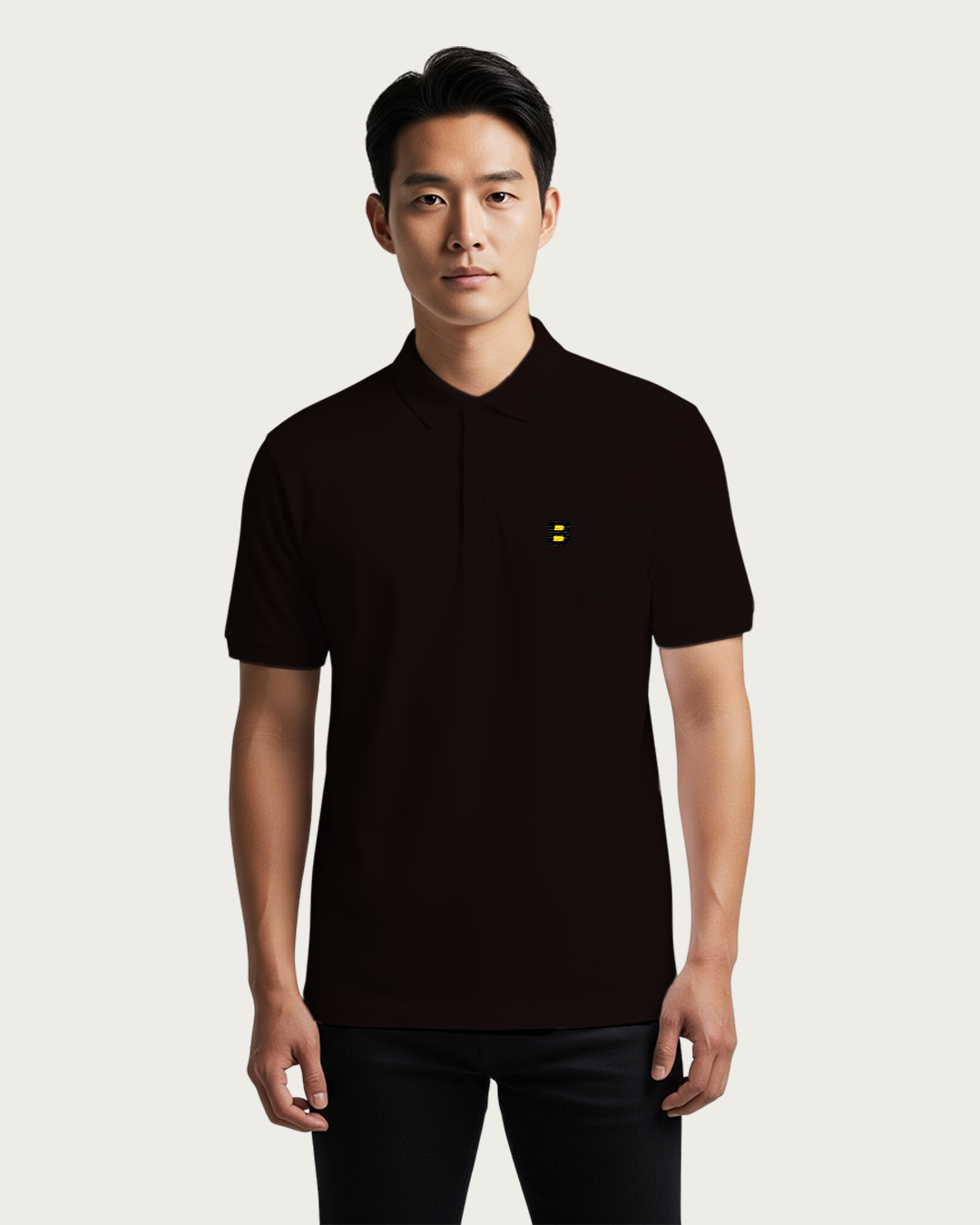 Bencut Men&amp;#39;s Coffee Brown Solid Polo Neck T-shirt