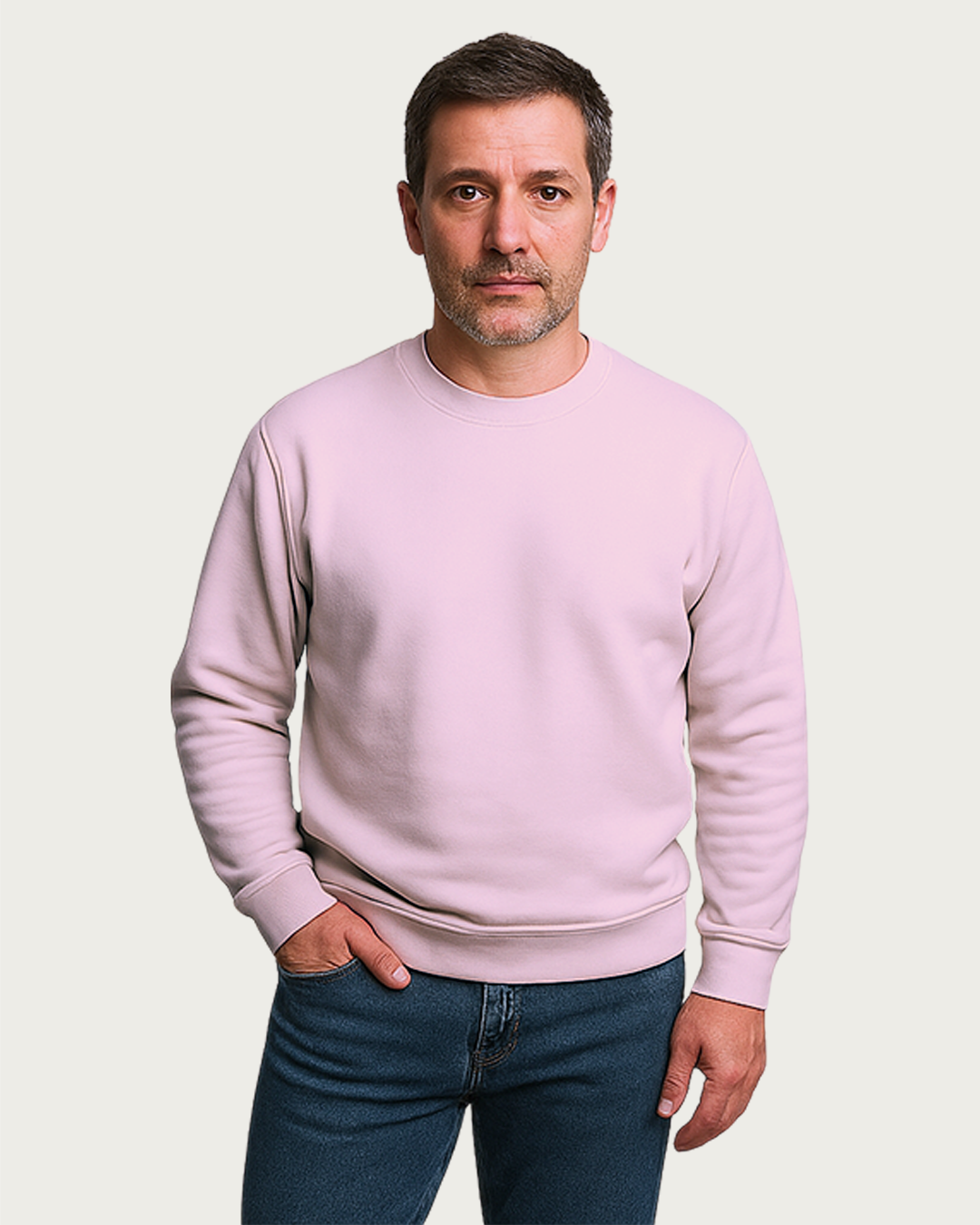Men&amp;#39;s Light Baby Pink Regular Sweatshirt