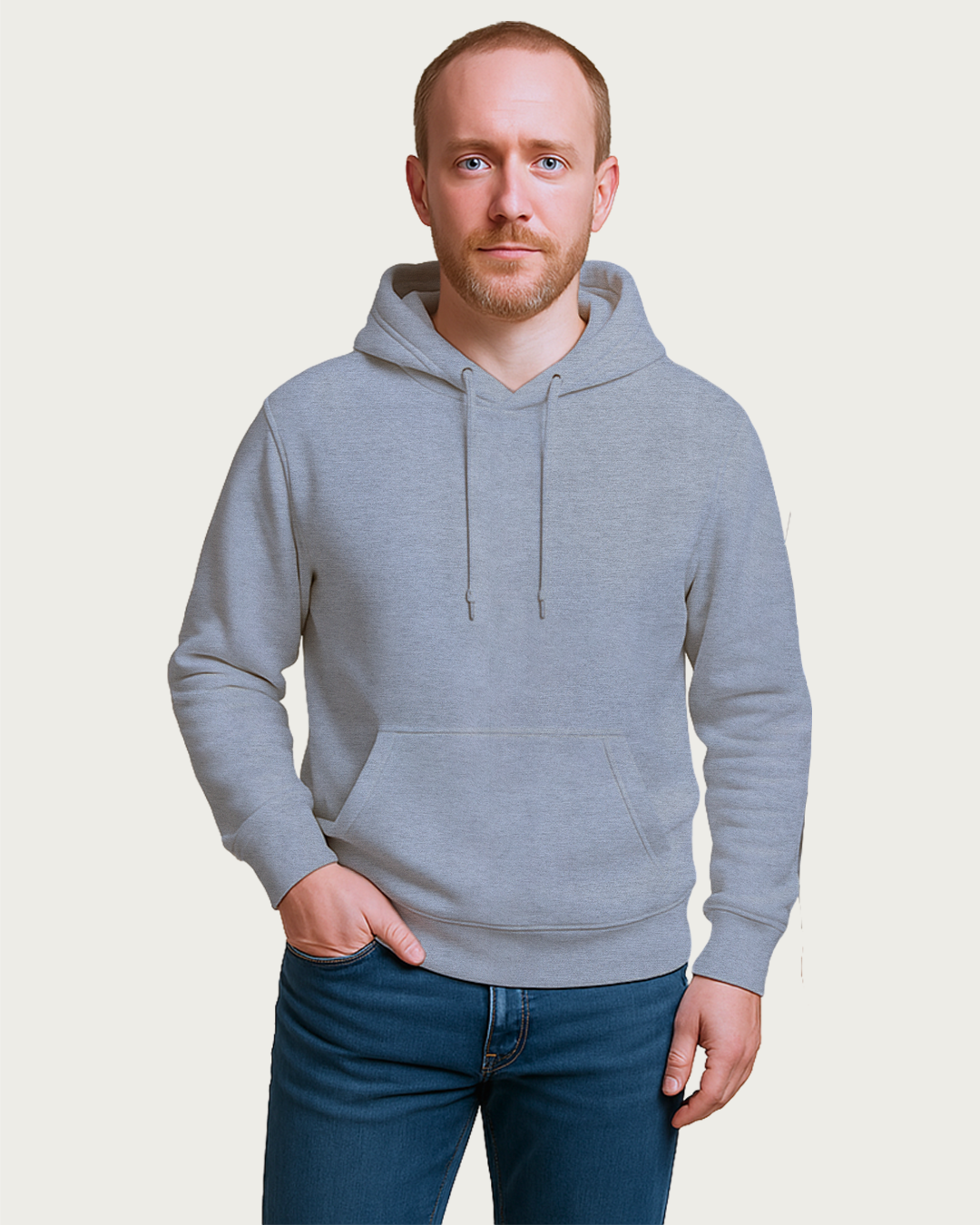 Men&amp;#39;s Grey Melange Regular Hoodies